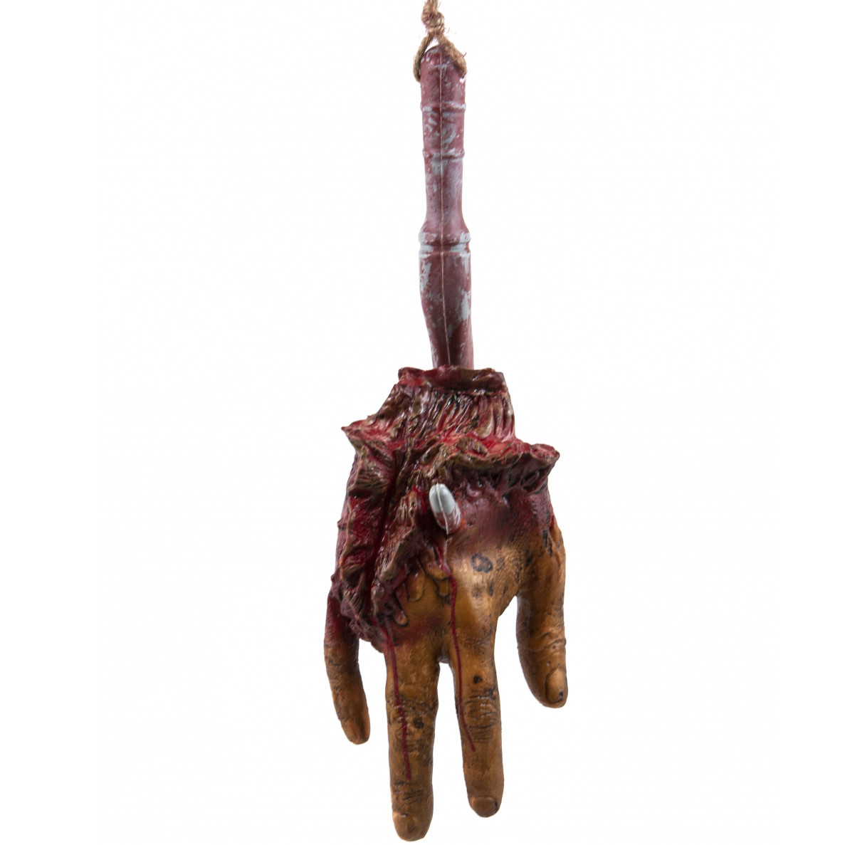 Підвісна Кривава відірвана рука на гачку, муляж, частини тіла 30см, декор на Хеллоуїн