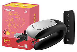 Багатофункціональний вібратор для пар з управлінням через додаток Satisfyer Double Fun Black