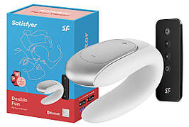 Багатофункціональний вібратор для пар з управлінням через додаток Satisfyer Double Fun White