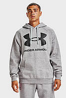 Мужское серое худи UA Rival Fleece Big Logo HD Under Armour 1357093-011