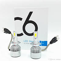 Комплект автомобильных Led ламп C6 H7 2 шт светодиодные лампы 6000К белый свет