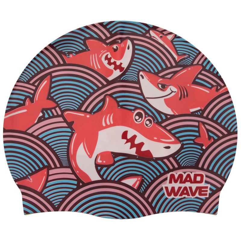 Шапочка для плавания детская MadWave Junior SHARKY M057911 цвета в ассортименте - фото 2 - id-p1480279378