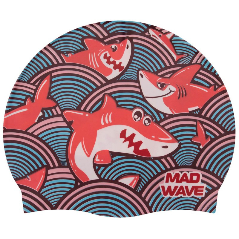 Шапочка для плавания детская MadWave Junior SHARKY M057911 цвета в ассортименте - фото 3 - id-p1480279378