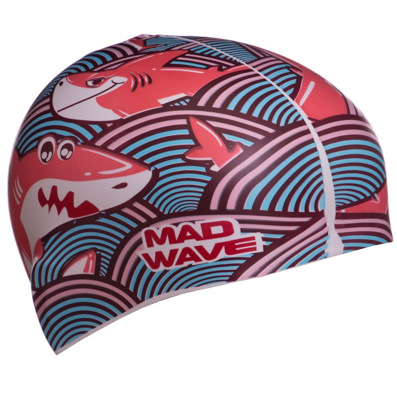 Шапочка для плавания детская MadWave Junior SHARKY M057911 цвета в ассортименте - фото 4 - id-p1480279378