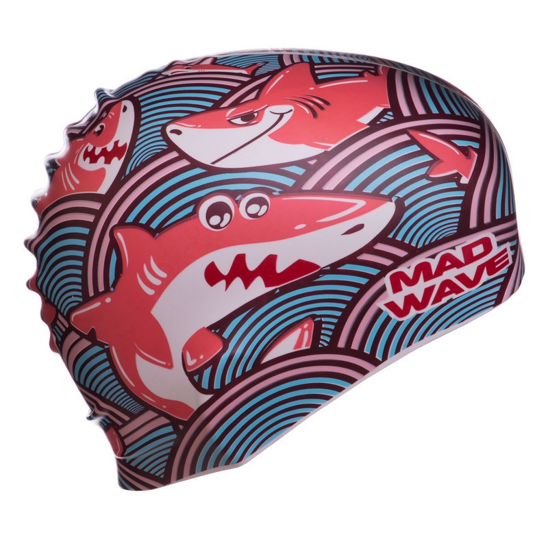 Шапочка для плавания детская MadWave Junior SHARKY M057911 цвета в ассортименте - фото 5 - id-p1480279378