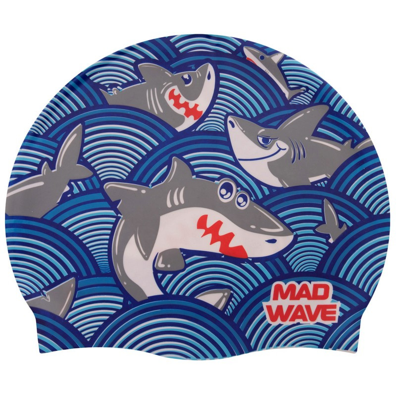 Шапочка для плавания детская MadWave Junior SHARKY M057911 цвета в ассортименте - фото 9 - id-p1480279378