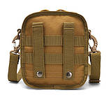 Тактична універсальна (поясний) сумка - подсумок з ременем Mini warrior з системою M. O. L. L. E (1030 - coyote), фото 4