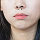 Септум обманка в нос клипс пирсинг кольцо в нос имитация пирсинга, фото 3
