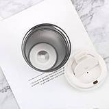 Металева термокружка Coffe Tumbler 500 мл - біла, фото 6