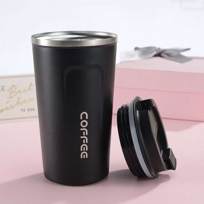 Металлическая термокружка Coffe Tumbler 500 мл - черная - фото 4 - id-p1480291174