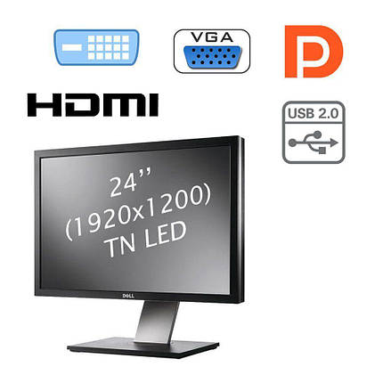 Монітор Б-клас Dell U2410 / 24" (1920x1200) TN LED / 2x DVI-D, 1x HDMI, 1x VGA, 1x Audio Port Combo, 1x DP,, фото 2
