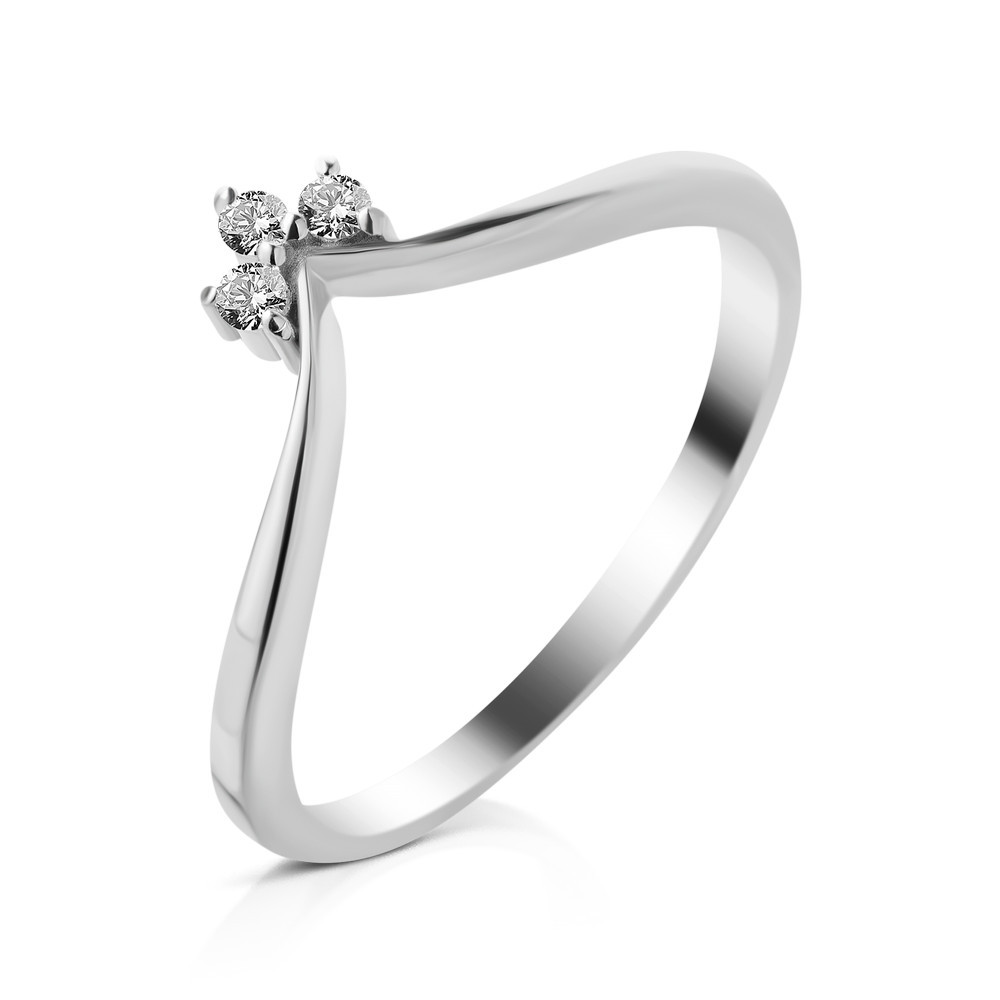 Срібне кільце з діамантом B017-10 розмір:16;