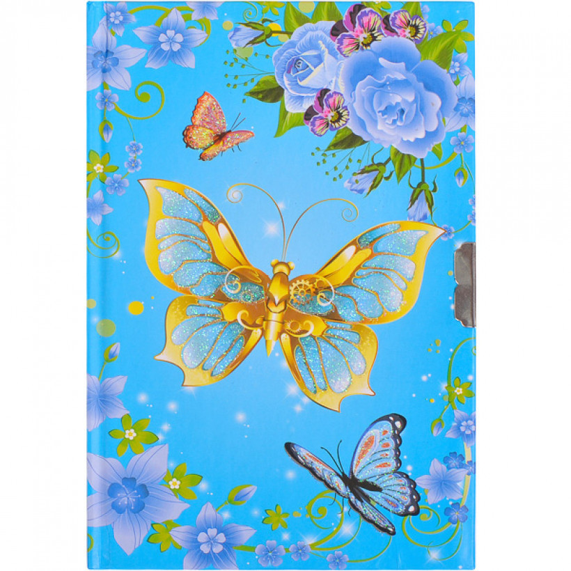 Блокнот дитячий на замочку Метелики  в лінію арт. 32K0811
