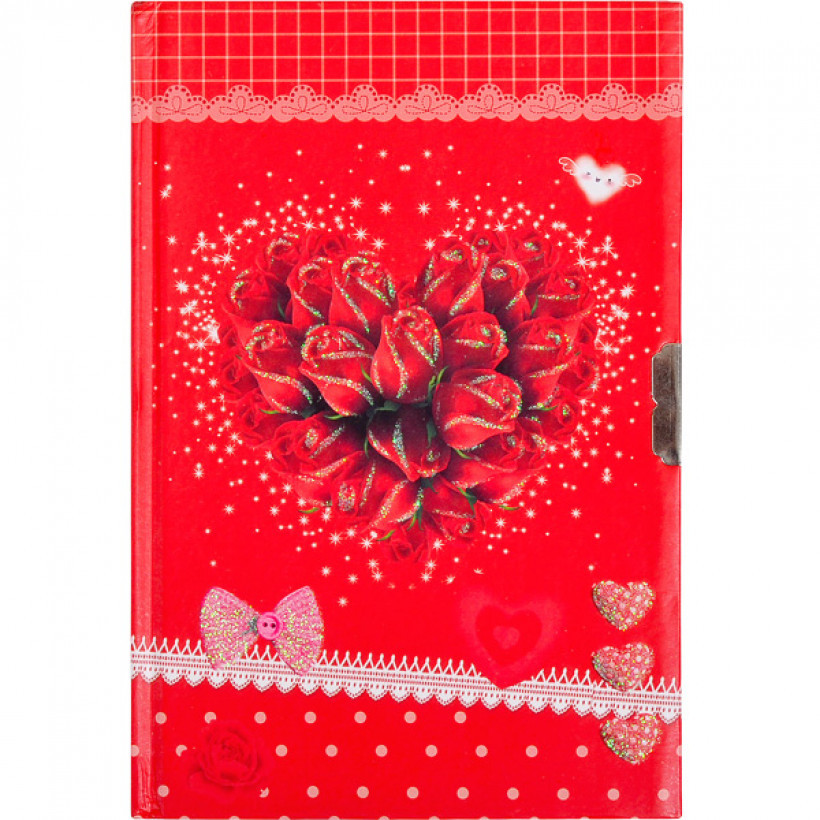 Блокнот дитячий на замочку Серця  в лінію арт. 32K0801, фото 1