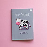 Блокнот А5 48арк., без лініювання, кольоровий папір, м'яка обкладинка Profiplan Artbook cow