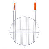 Решітка для гриля Скаут кругла Ø46х75см з двома дерев'яними ручками KM-0743, фото 2