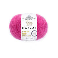 Gazzal SUPER KID MOHAIR (Супер Кід Мохер) № 64421 яскраво-рожевий (Пряжа мохер, нитки для в'язання)