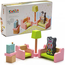 Дерев'яний іграшковий набір Cubika «Меблі 4» (15030)