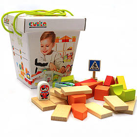 Дерев'яний конструктор Cubika Городок 55 деталей (13913)