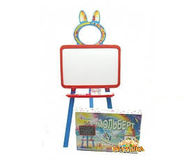 Мольберт двосторонній магнітний (маркер, крейда, губка)