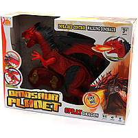 Іграшка дракон Dinosaurs Land Toys на радіокеруванні RS6159A, червоний, 50 см (дихає парою, ходить, машит, фото 3