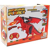 Іграшка дракон Dinosaurs Land Toys на радіокеруванні RS6159A, червоний, 50 см (дихає парою, ходить, машит, фото 5