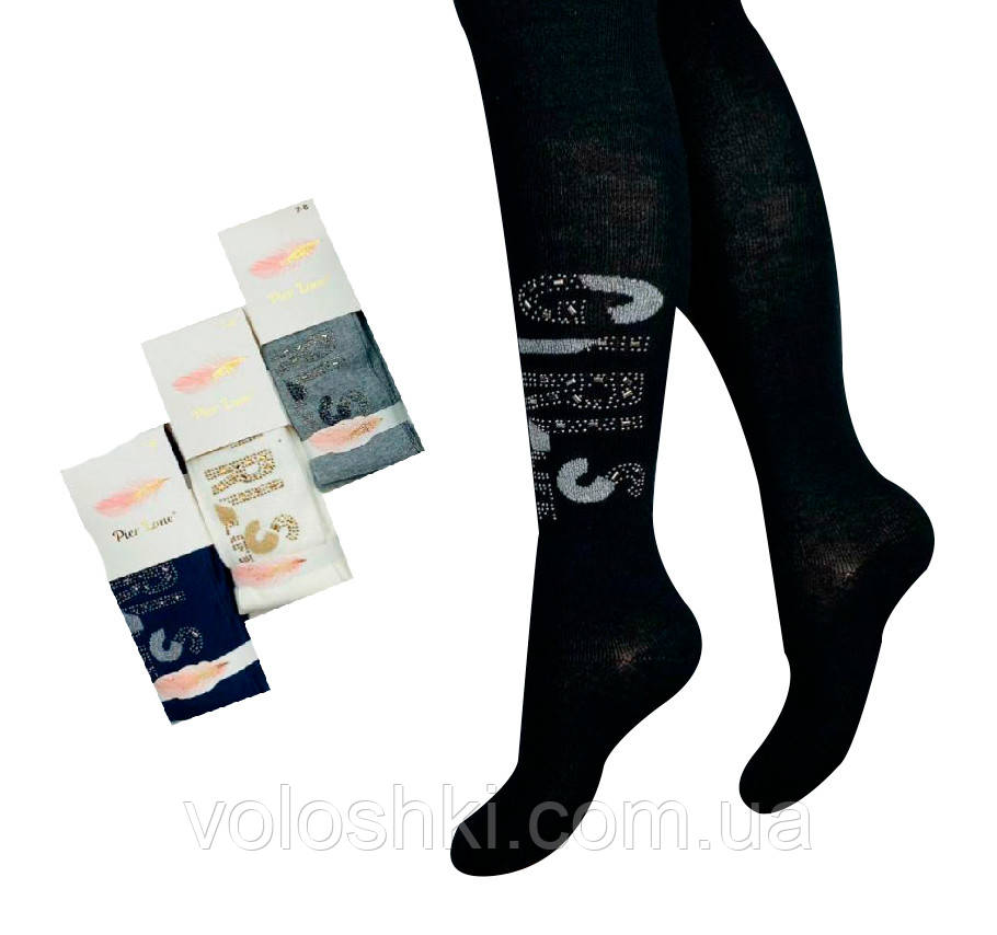 Колготи для дівчинки демісезонні, зі стразами, фото 1