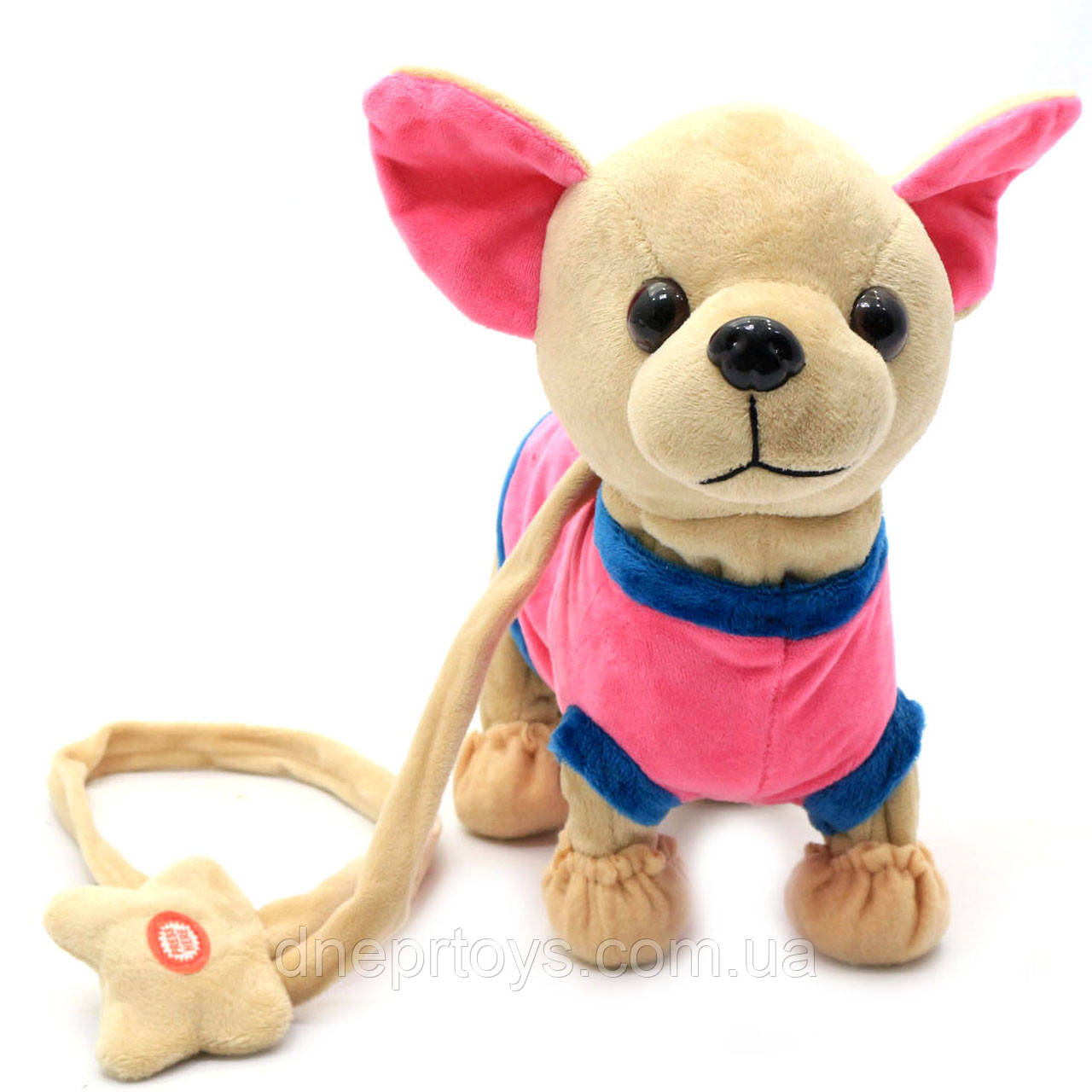 Інтерактивна м'яка іграшка «Музична собачка Чихуахуа на повідку» у костюмі М 02081/3/4/5, фото 1