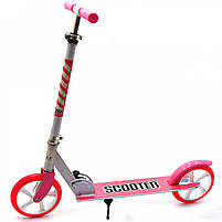 Самокат двоколісний Scooter рожевий, колеса PU - 200 мм (460), фото 2
