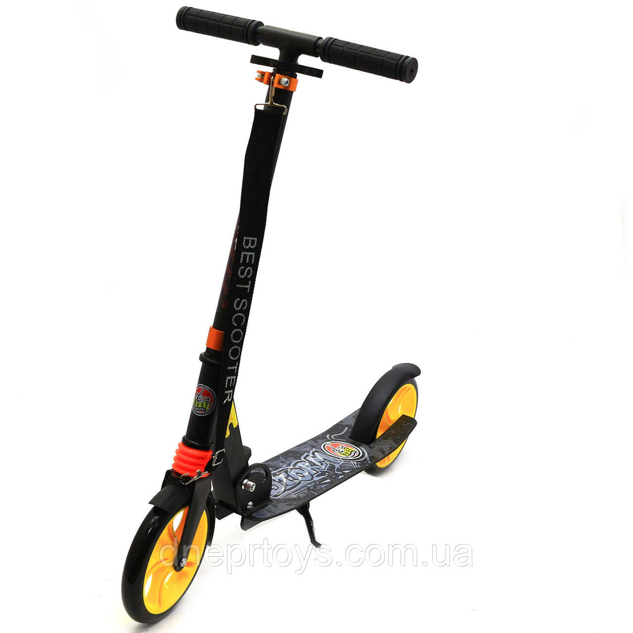 Детский самокат Best Scooter Черный с желтым (00681)