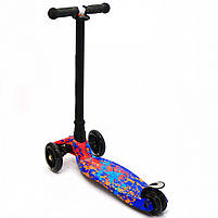 Самокат триколісний дитячий MAXI Best Scooter пластмасовий, 4 колеса PU, СВІТЛО d = 12см (779-1338), фото 3