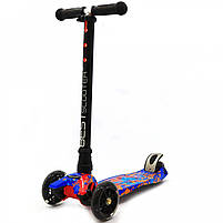 Самокат триколісний дитячий MAXI Best Scooter пластмасовий, 4 колеса PU, СВІТЛО d = 12см (779-1338), фото 5