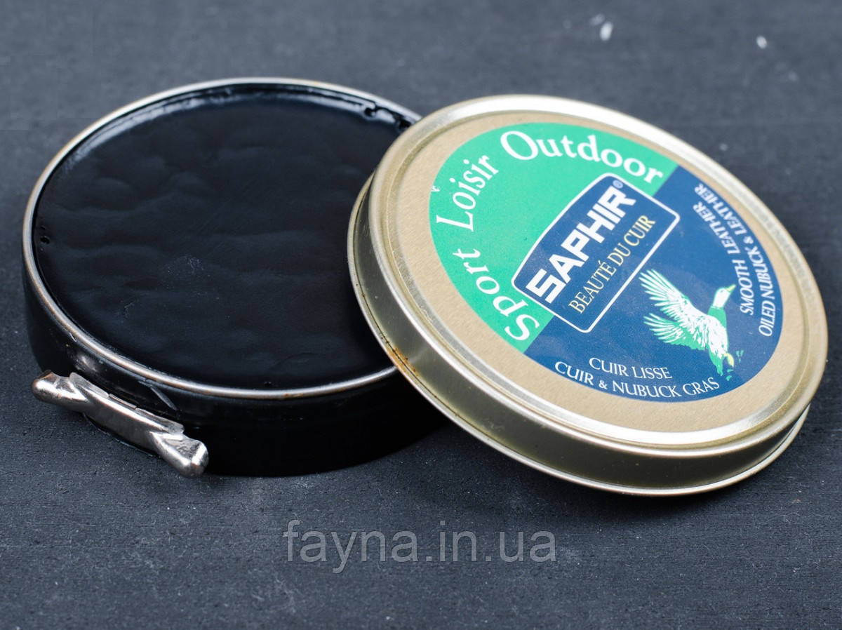 Черный Воск для Жированых Кож Saphir Sport Loisir Outdoor (100 Мл ...