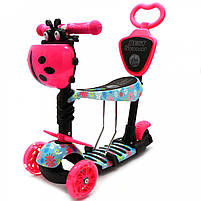 Самокат-беговел Дитячий транспорт з батьківською ручкою 5в1, який світиться (11210), фото 2