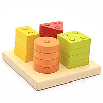Сортер Cubika квадрат, 16 деталей (13791). Дерев'яні еко-іграшки, фото 4