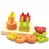 Сортер Cubika квадрат, 16 деталей (13791). Дерев'яні еко-іграшки, фото 5