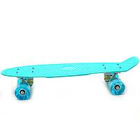Пенні борд (скейт) з світяться колесами. Безшумний Penny Board Бірюза (1819484818), фото 3
