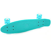 Пенні борд (скейт) з світяться колесами. Безшумний Penny Board Бірюза (1819484818), фото 5
