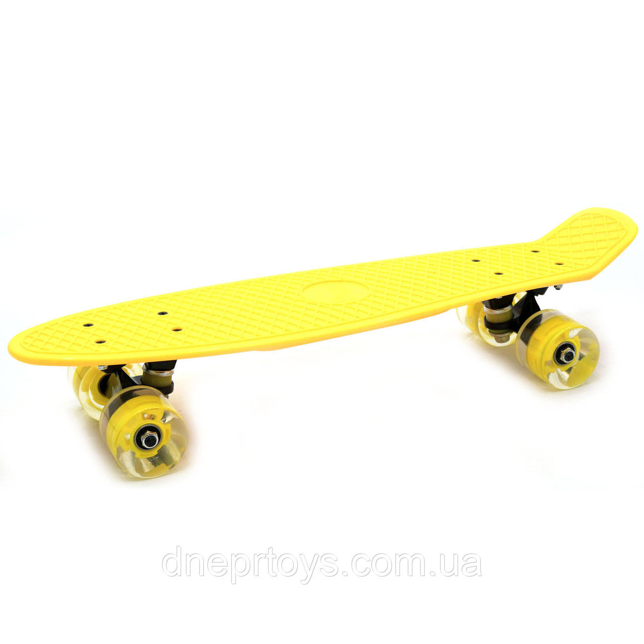 Пенні борд (скейт) з світяться колесами. Безшумний Penny Board Жовтий (945855759)