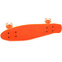 Пенні борд (скейт) з світяться колесами. Безшумний Penny Board Помаранчевий (1996208152), фото 4