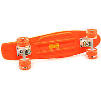 Пенні борд (скейт) з світяться колесами. Безшумний Penny Board Помаранчевий (1996208152), фото 5