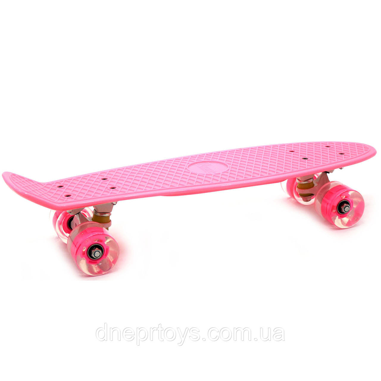 Пенні борд (скейт) з світяться колесами. Безшумний Penny Board Рожевий (1995072726)