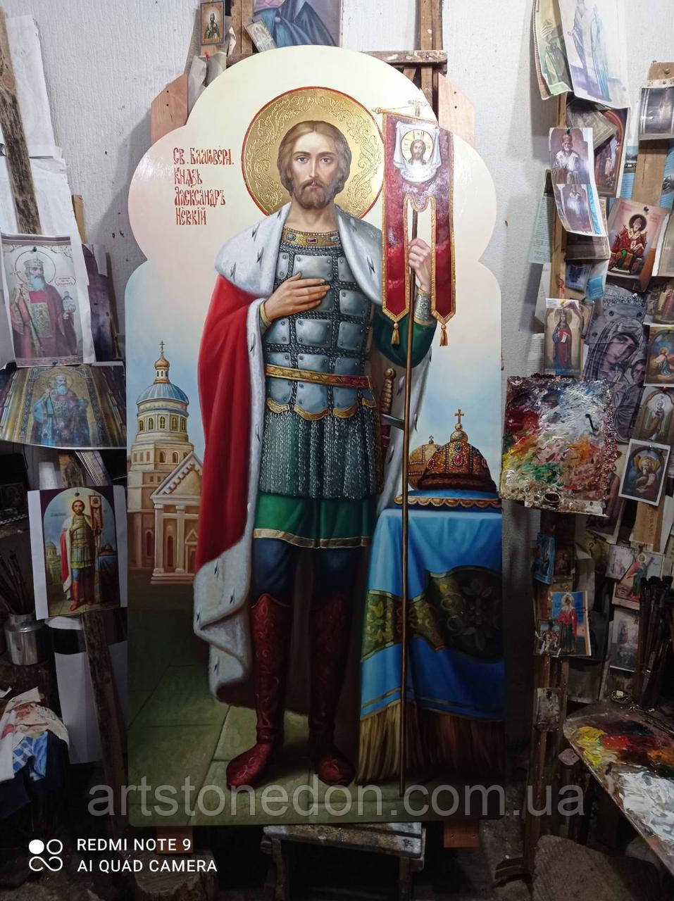 Икона Святого Александра Невского храмовая 120*80 см - фото 2 - id-p1480375117