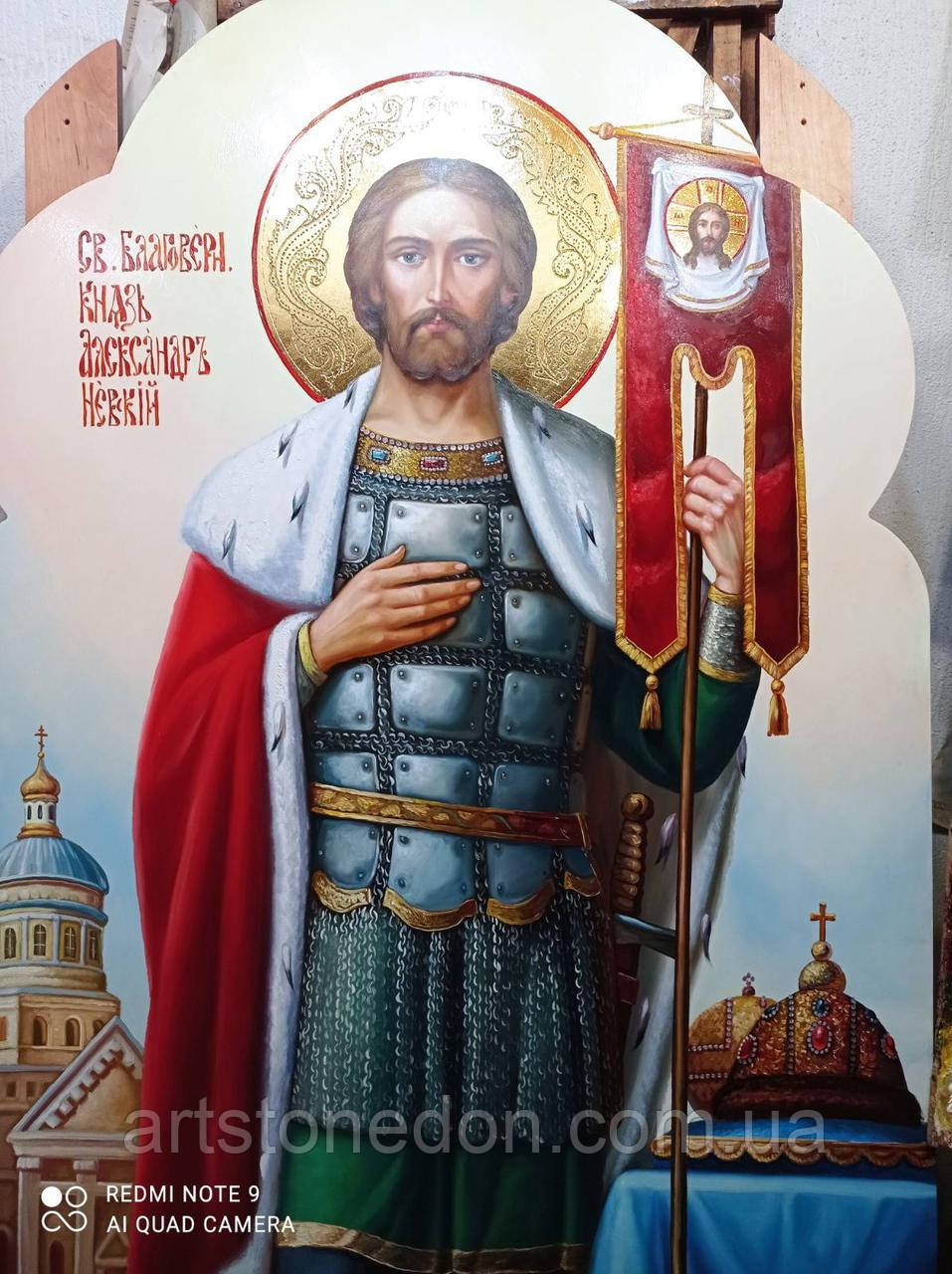 Икона Святого Александра Невского храмовая 120*80 см - фото 4 - id-p1480375117