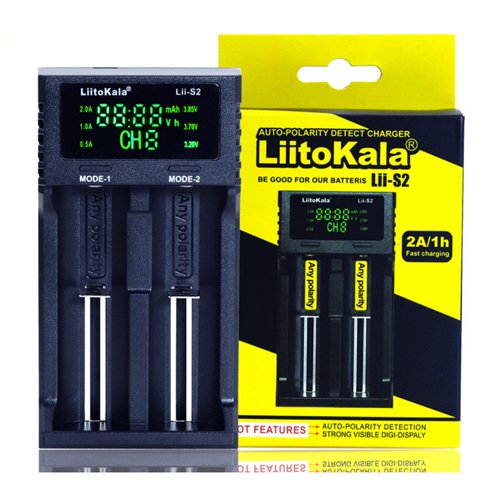 Зарядний пристрій Liitokala lii-S2 на 2 каналу (для Ni-MH, Ni-CD, Li-Ion, LiFePo4), фото 1