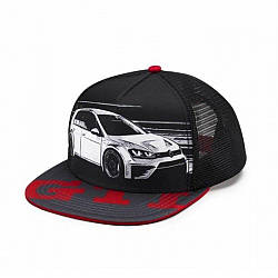 Бейсболка Volkswagen GTI Baseball Cap, Flat Brim, Black / Red, артикул 5KA084300