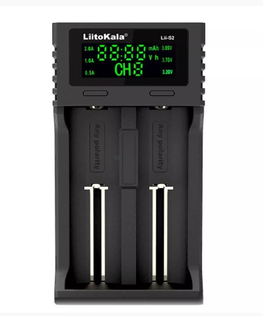 Інтелектуальний зарядний пристрій Liitokala Lii-S2 (5V / 0,5-2А) з цифровим дисплеєм, фото 1