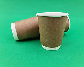 Стакан картонний 2х шаровий 175 мл Крафт (уп./20 штук)