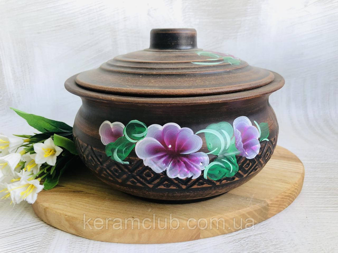 Глиняна варениця з малюнком V 1,5 л