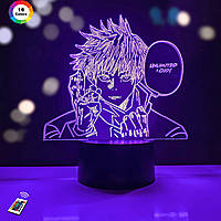3D нічник "Годжо Сатору" (ВОЛІЧНЕ ЗОБРАЖЕННЯ) + пульт ДК + мережевий адаптер + батарейки (3ААА) 3DTOYSLAMP